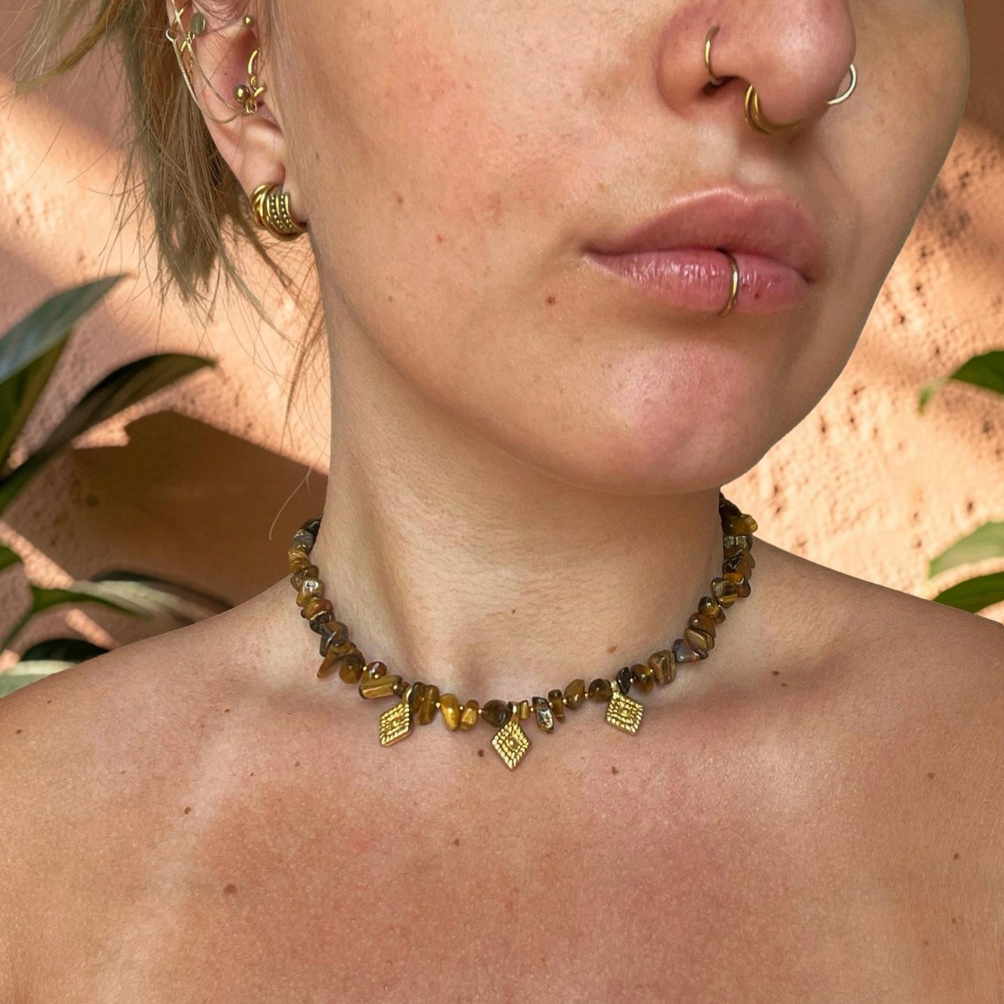 Collana chips occhio di tigre