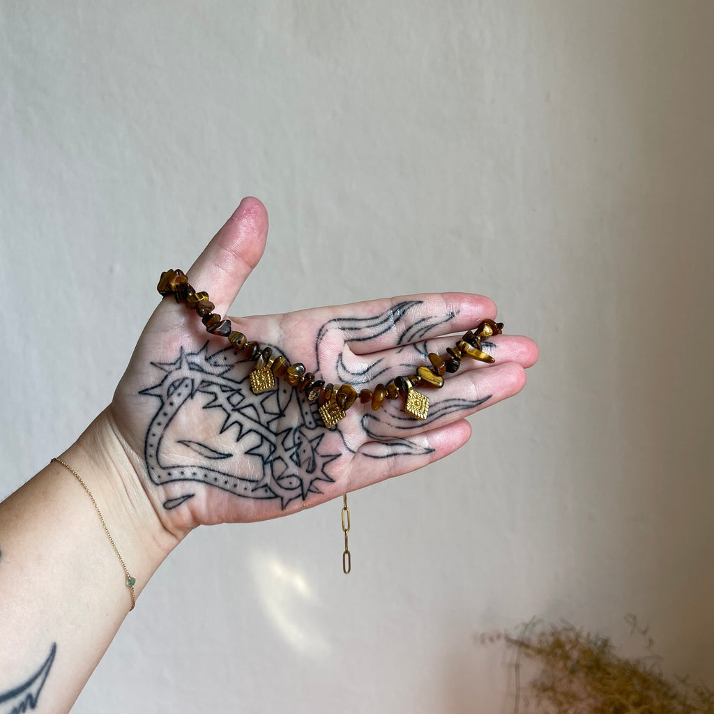 Collana chips occhio di tigre